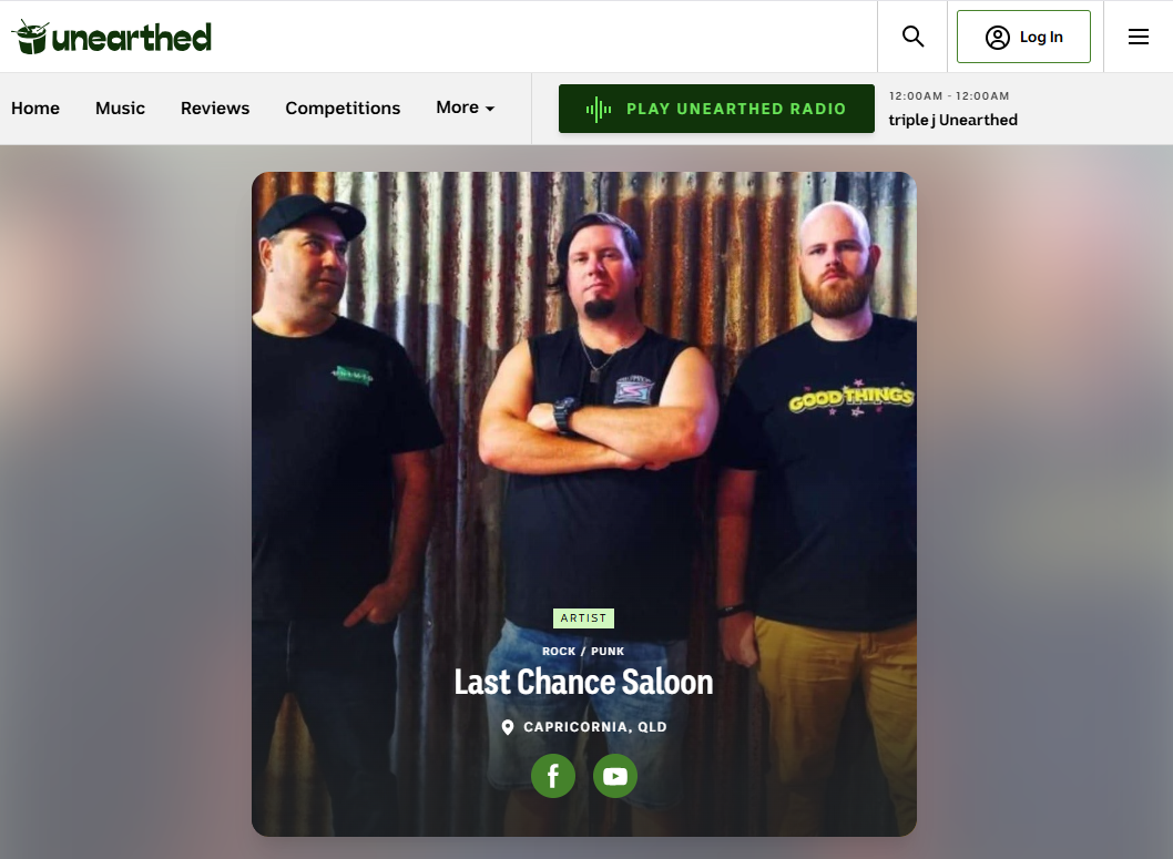 ABC Triple J Unearthed Artist profile